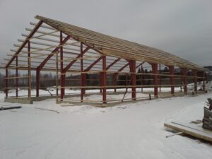 Bilde av Stålbygg under oppføring