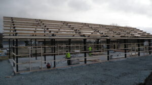 Bilde av Stålbygg under oppføring